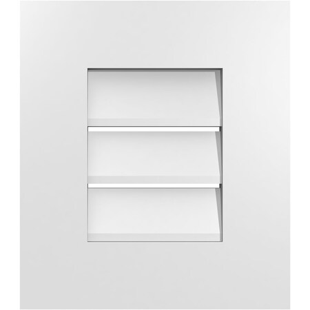 Ekena Millwork Vertical Surface Mount PVC Gable Vent: Functional, w/ 3-1/2"W x 1"P Standard Frame, 14"W x 16"H GVPVE14X1601SF